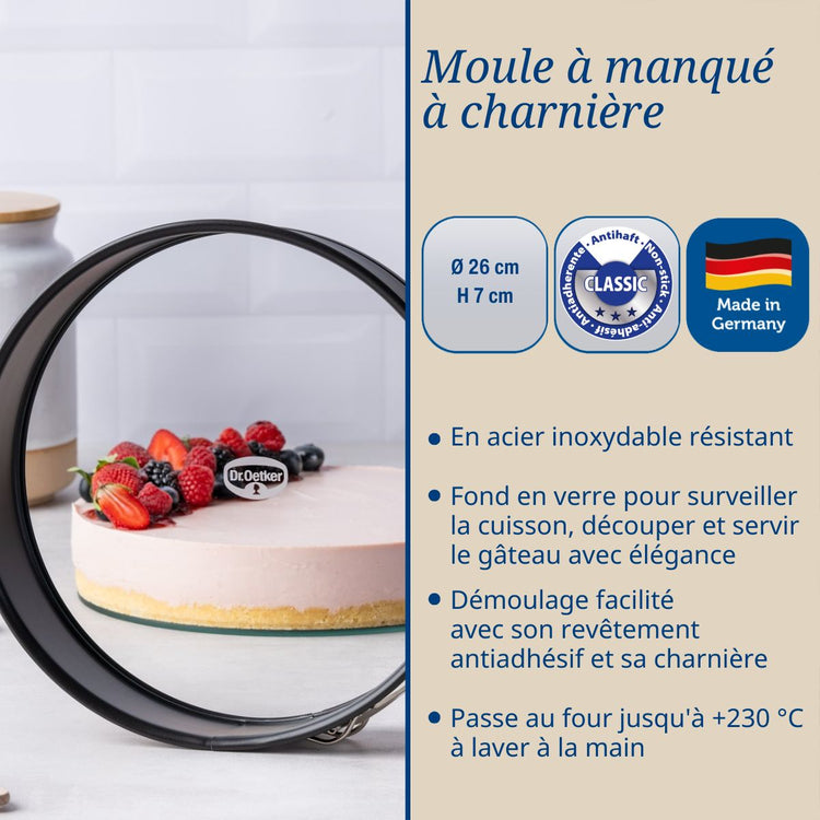 Ensemble de 2 Moules à manqué à charnière 26 cm Dr.Oetker Tradition