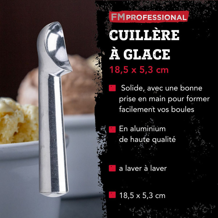 Set de 2 ustensiles de cuisine cuillère à glace professionnelle FM Professional Gourmet Edition