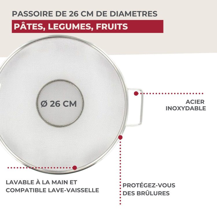 Ensemble de 2 Passoires tamis 26 cm Fackelmann