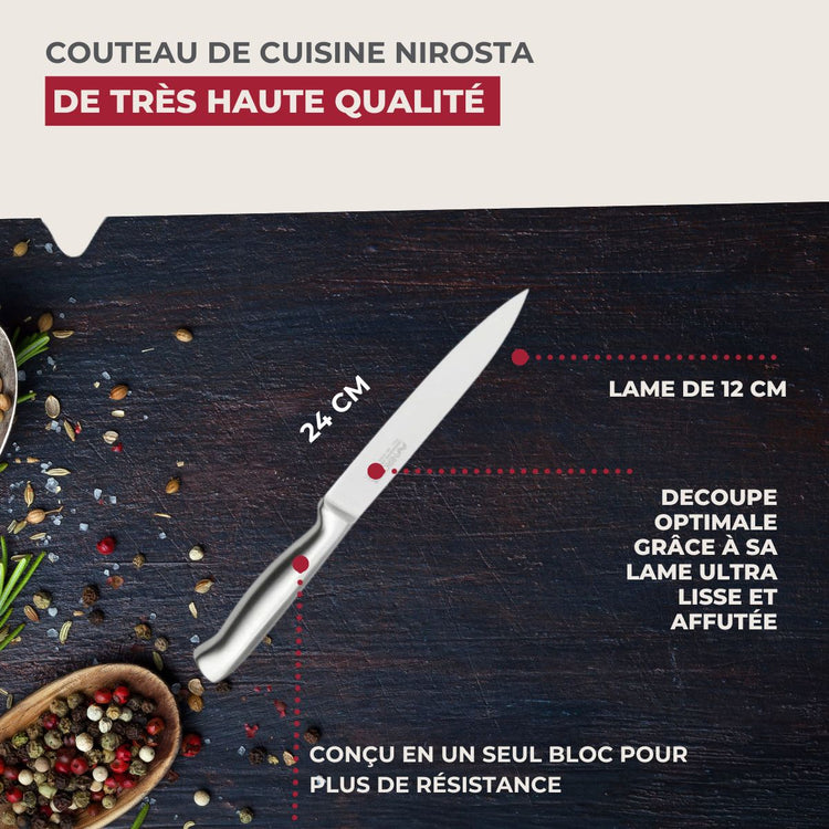 Couteau universel 24 cm en inox Set de 2 couteaux de cuisine professionnels Nirosta Star