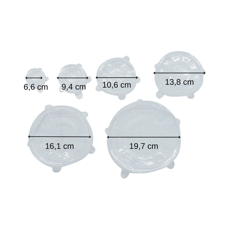 Set de 2 couvercles en silicone 6,6/9,4/10,6/13,8/16,1/19,7 cm Fackelmann Basic