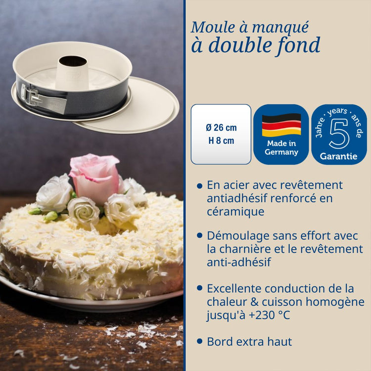 Lot de 2 moules à manqué 26/26 cm en acier et céramique Dr oetker Back-trend