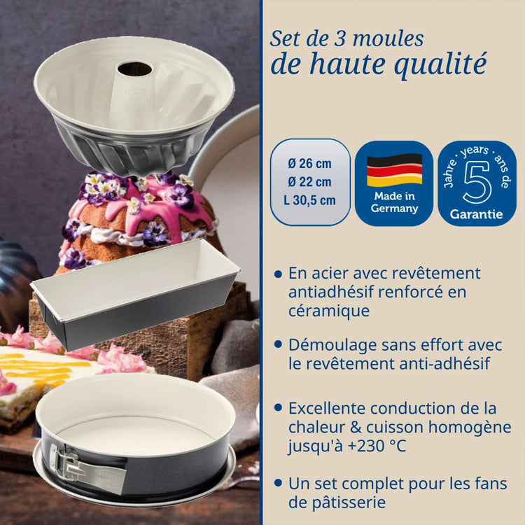 Lot de 2 moules à gâteaux Ø 22/26 cm en acier et céramique Dr oetker Back-trend