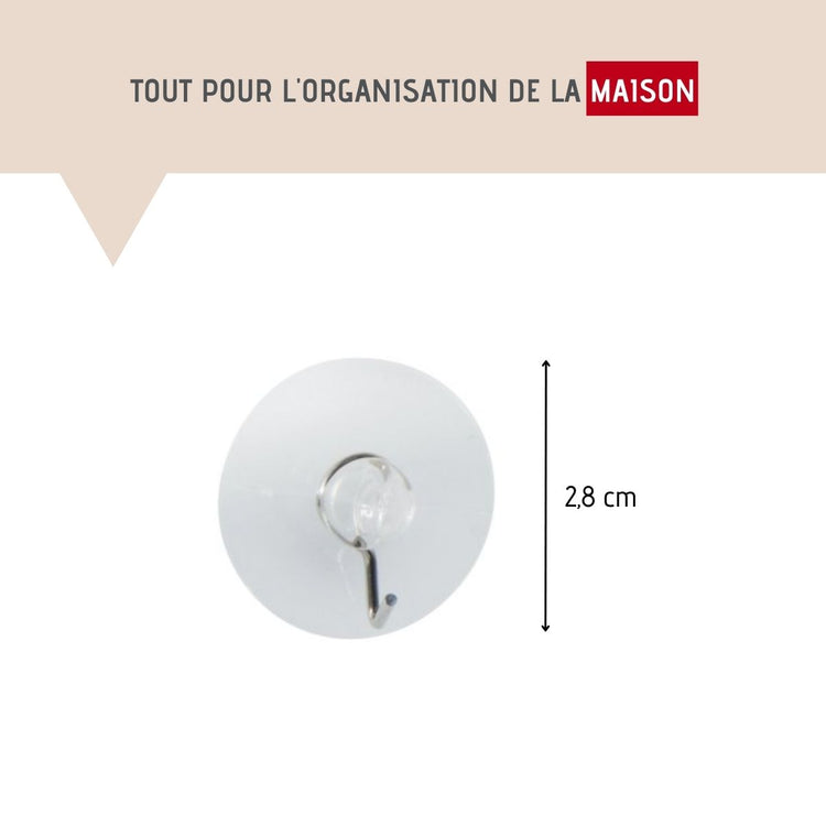 Lot de 2 crochets muraux à ventouse Fackelmann Tecno