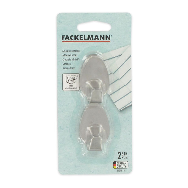 Crochets adhésifs inox Lot de 4, 3 cm décoratifs et utilitaires Fackelmann Tecno