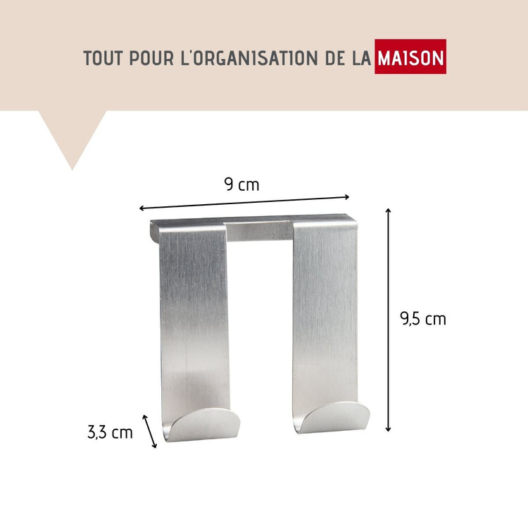 Lot de 2 crochets muraux en métal Fackelmann Tecno