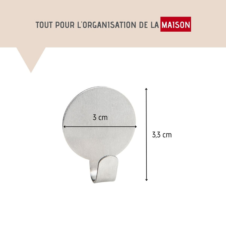 Lot de 6 crochets adhésifs muraux Fackelmann Tecno