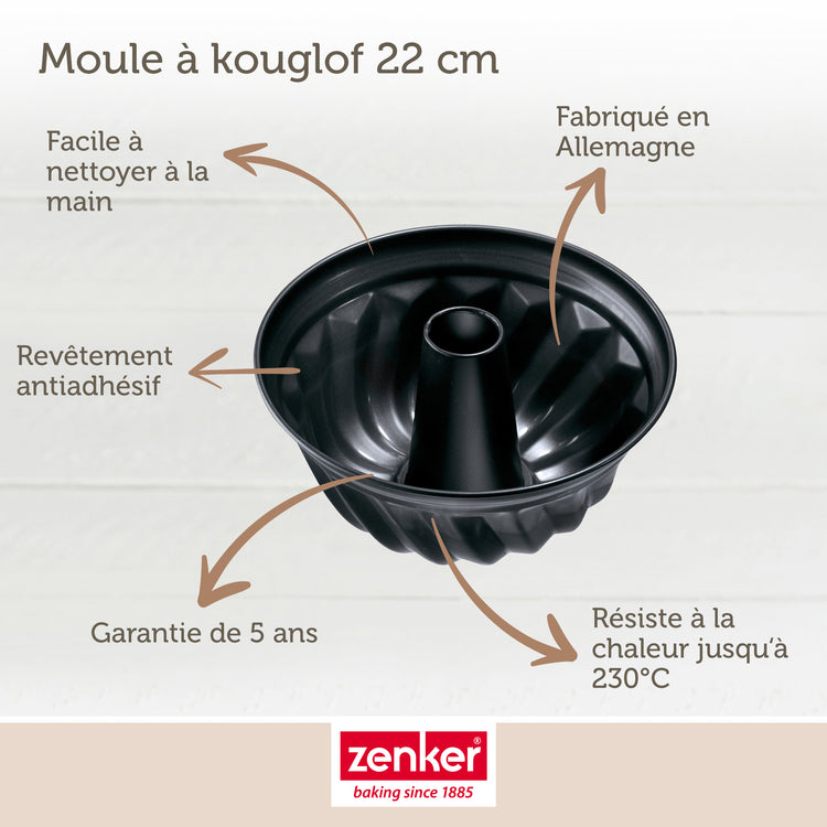 Lot de 2 moules à gâteaux 22/22 cm en acier Black metallic Black mettallic Zenker Black mettallic