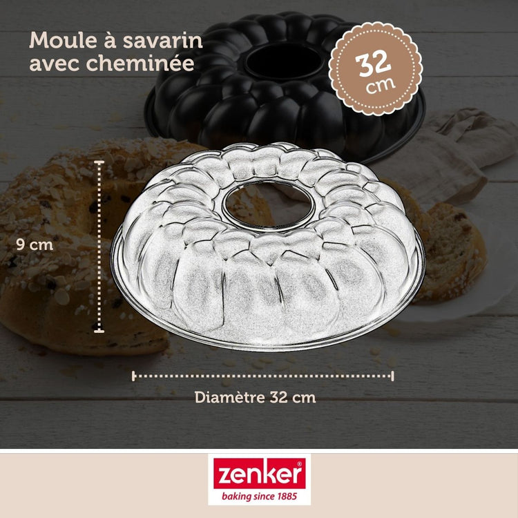 Lot de 2 moules à gâteaux 32/32 cm en acier Black mettallic Black mettallic Zenker Black mettallic