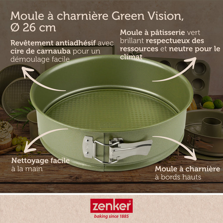 Lot de 2 moules à gâteaux 26/26 cm en acier Zenker Green Vision