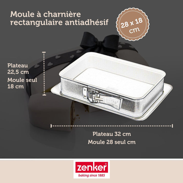 Lot de 2 moules à gâteaux rectangulaires 28/18 cm en acier Zenker Smart Pastry