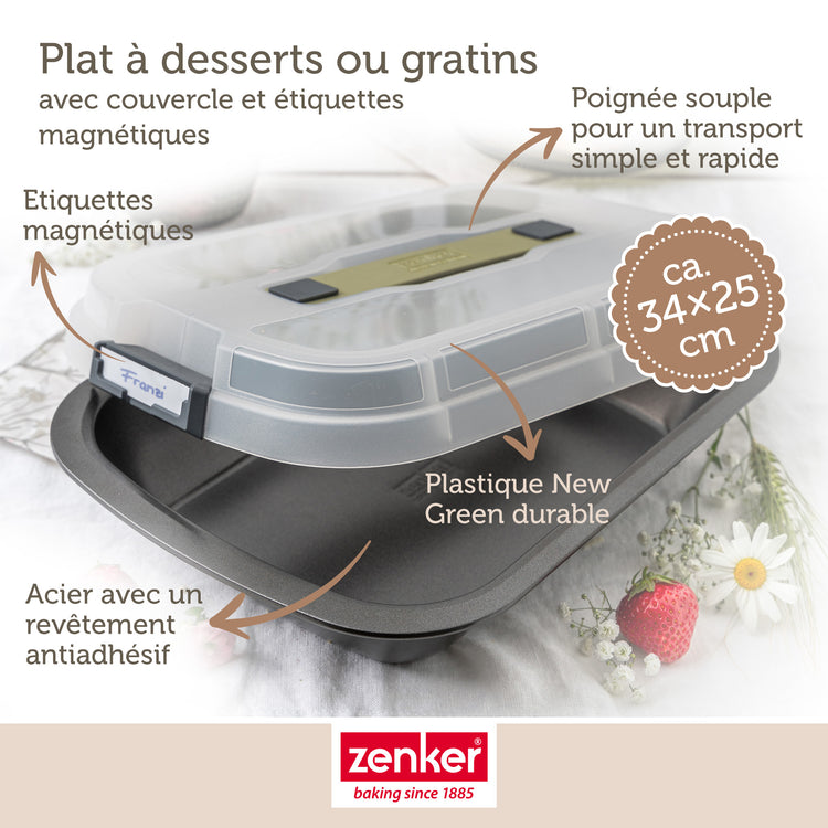Lot de 2 moules à gâteaux rectangulaires 34/24,5 cm en acier Zenker Bake Click and Go