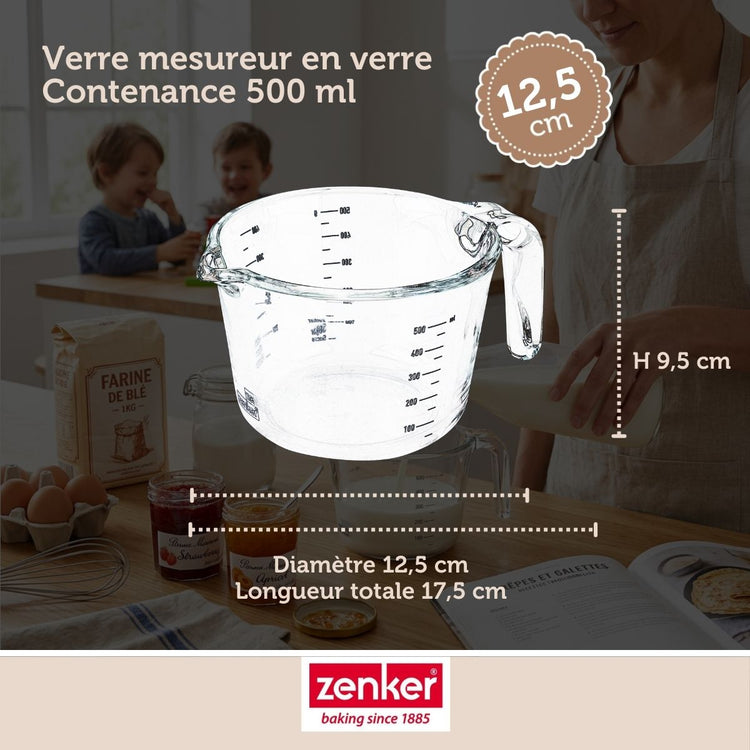 Verre mesureur en borosilicate 500 ml Zenker