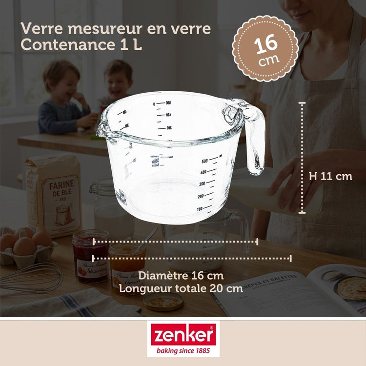 Verre à mesurer en borosilicate 1L Zenker