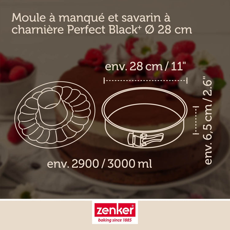 Moule à manqué et à savarin double fond 28 cm Zenker PerfectBack+