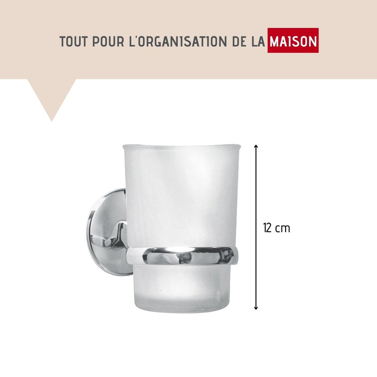 Porte brosse à dents en verre et chromé Fackelmann Vision
