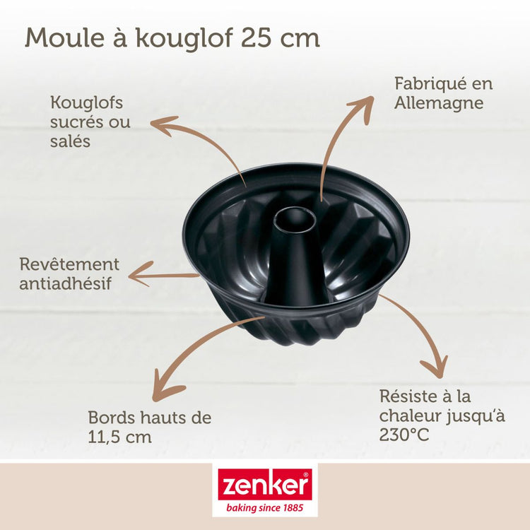 Set de 4 ustensiles de pâtisserie moule à gâteaux 2 bols et spatule Black mettallic Black mettallic Zenker Black mettallic