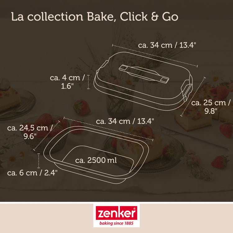 Set de 5 ustensiles de pâtisserie moule à gâteaux bol spatule pâtisserie et verre doseur Zenker Bake Click and Go