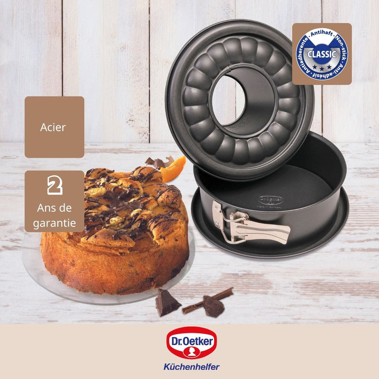 Lot de 2 moules à manqué 18/6 cm en acier Dr oetker Tradition