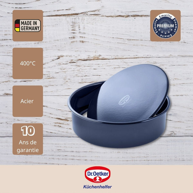 Lot de 2 moules à gâteaux 24,5/24,5 cm en acier Dr Oetker Back-Liebe