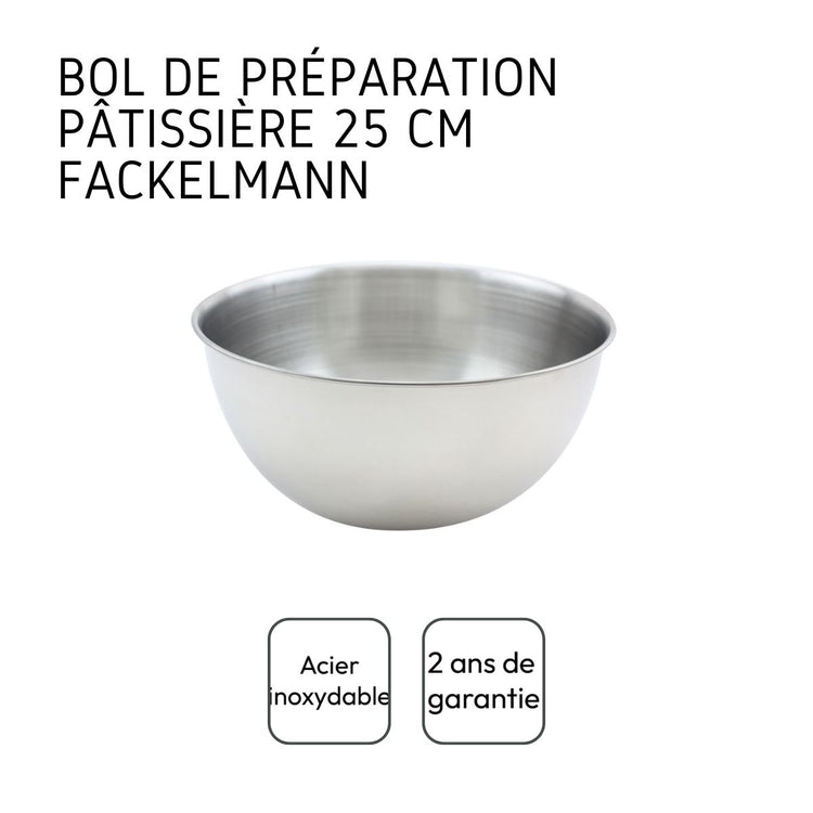 Ensemble de 2 Bols à mixer en inox de 20,5 cm de diamètre Fackelmann Basic