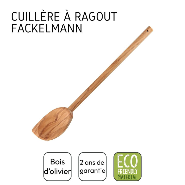 Ensemble de 2 Cuillères de cuisine en bois à bout pointu Fackelmann Édition Bois d'olivier