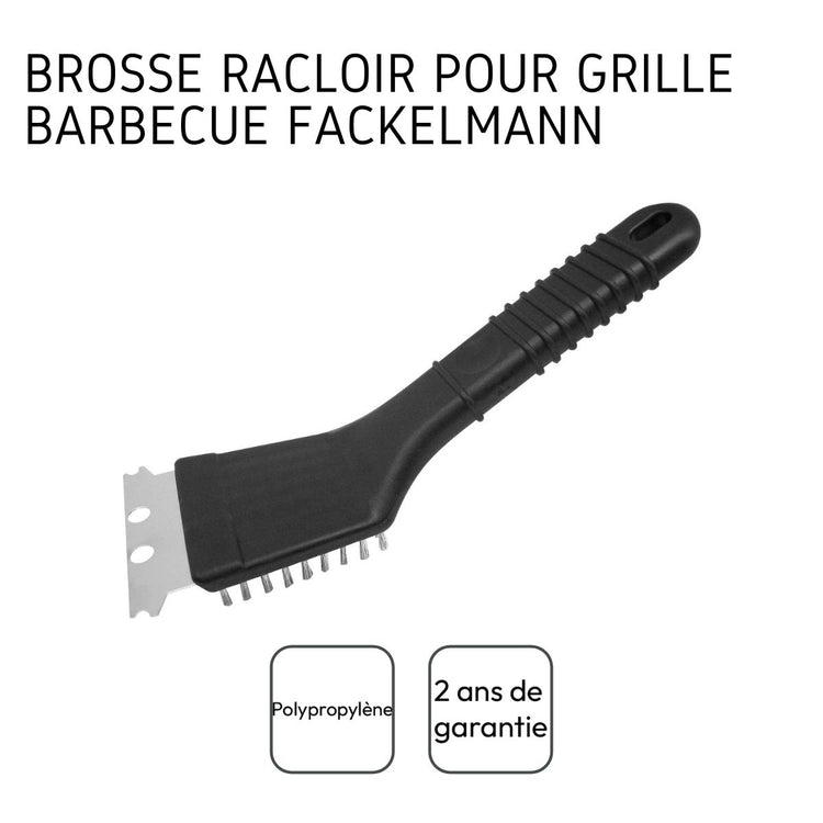 Ensemble de 2 Racloirs à plancha et brosse à barbecue 2 en 1 22 cm Fackelmann BBQ Edition
