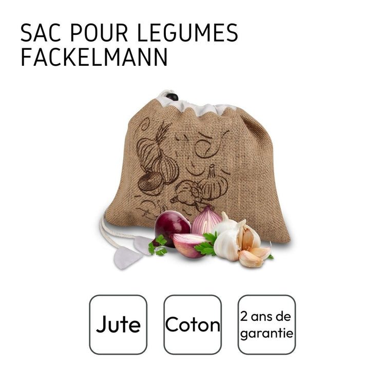 Lot de 2 sacs à légumes réutilisables avec 2 ustensiles de cuisine Fackelmann Nature