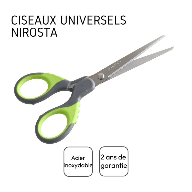 Ciseaux de cuisine universels en inox Lot de 2, dimensions 17 x 4.5 x 0.8 cm Nirosta Fit