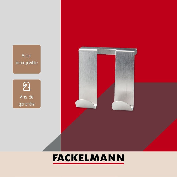 Lot de 2 crochets muraux en métal Fackelmann Tecno