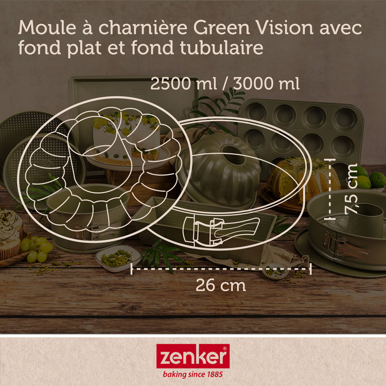 Lot de 2 moules à manqué 26/26 cm en acier Zenker Green Vision