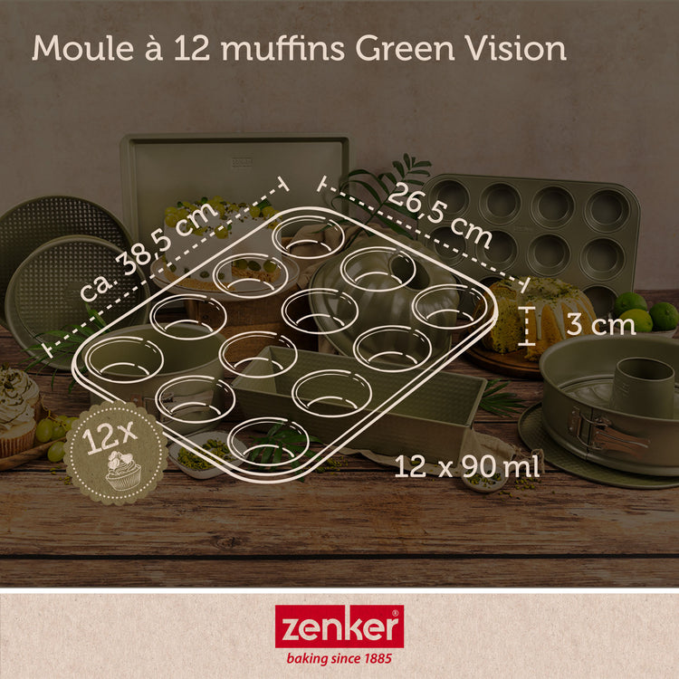 Lot de 2 moules à gâteaux 38,5/26,5 cm en acier Zenker Green Vision
