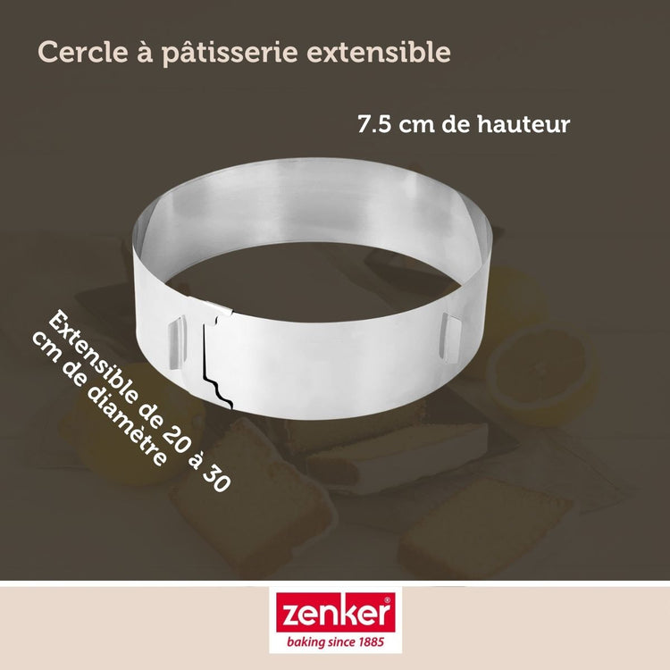 Lot de 2 cercles à pâtisserie 15/30 cm en inox Zenker Smart Pastry