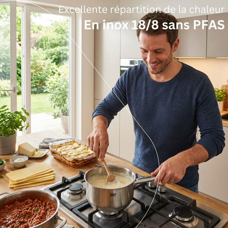 Casserole en inox 20 cm de 2,2 litres Elo Profi Cuisine