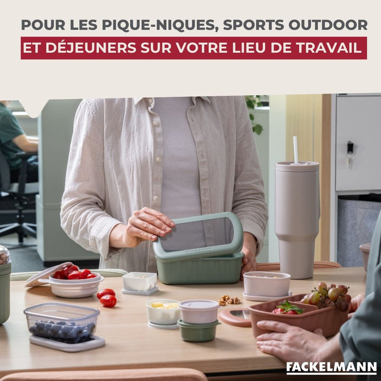 Lunchbox Beige à compartiment réglable 1 litre sans BPA Fackelmann Storage