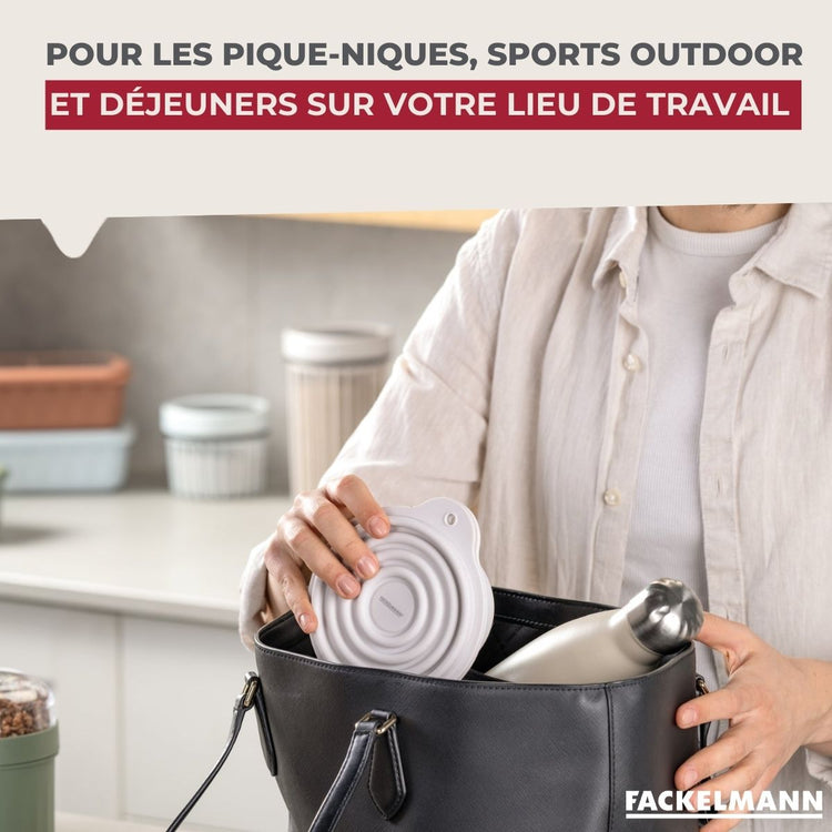 Boite à Snacks Pliable en Silicone Blanc Fackelmann Storage