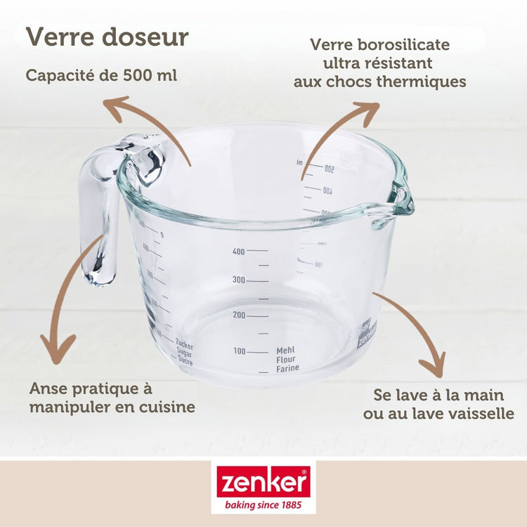 Verre mesureur en borosilicate 500 ml Zenker