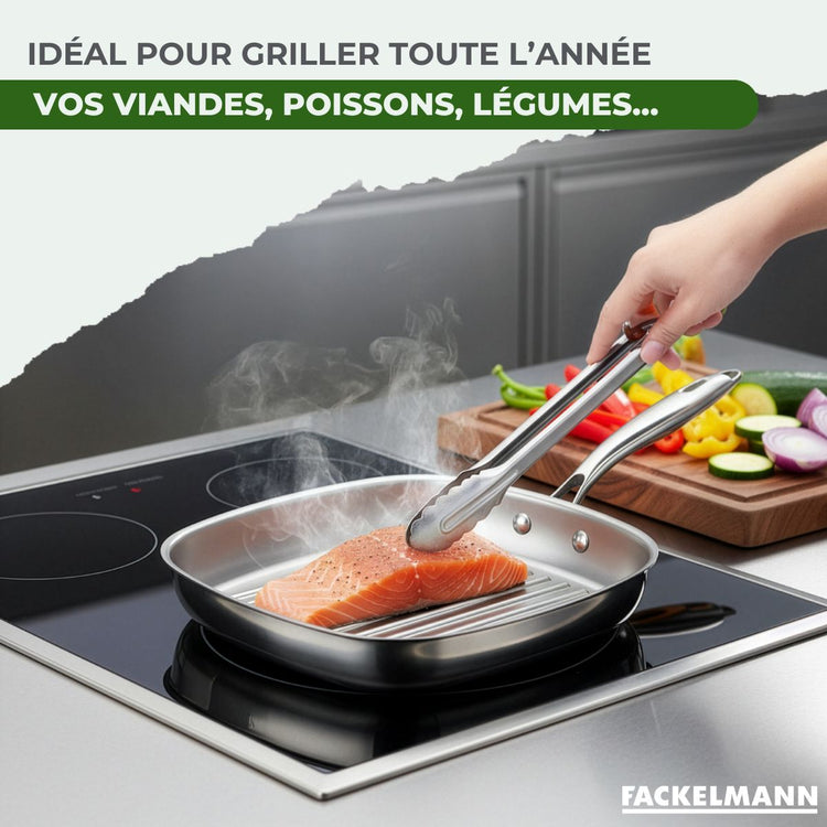 Gril 28 cm en inox 18/10 Triply Fackelmann Vita3