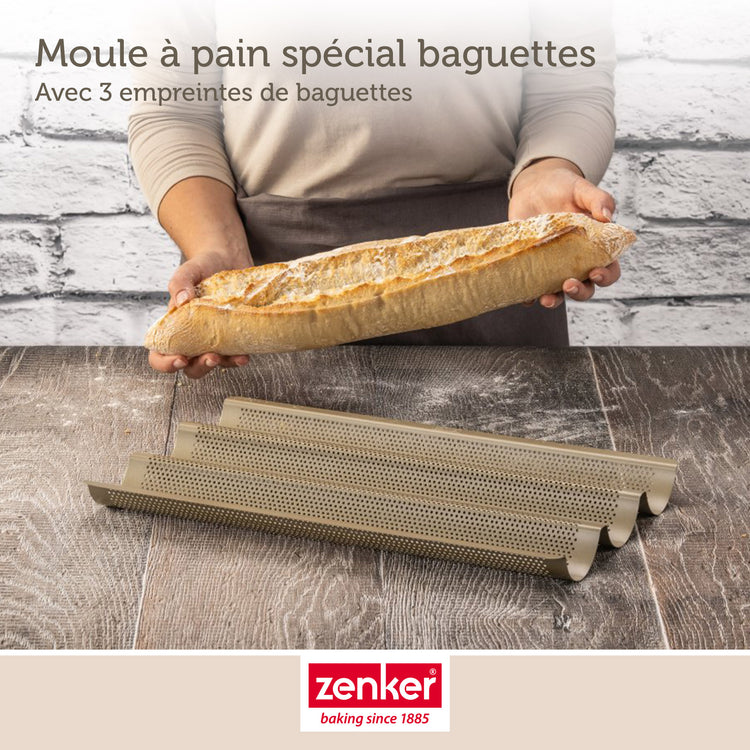 Moule à baguette 3 empreintes Zenker Mojave Gold