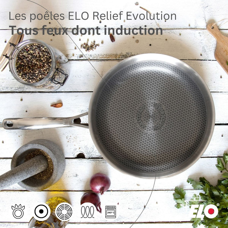 Lot Poêle 32 cm & Faitout 20 cm Elo Relief Evolution