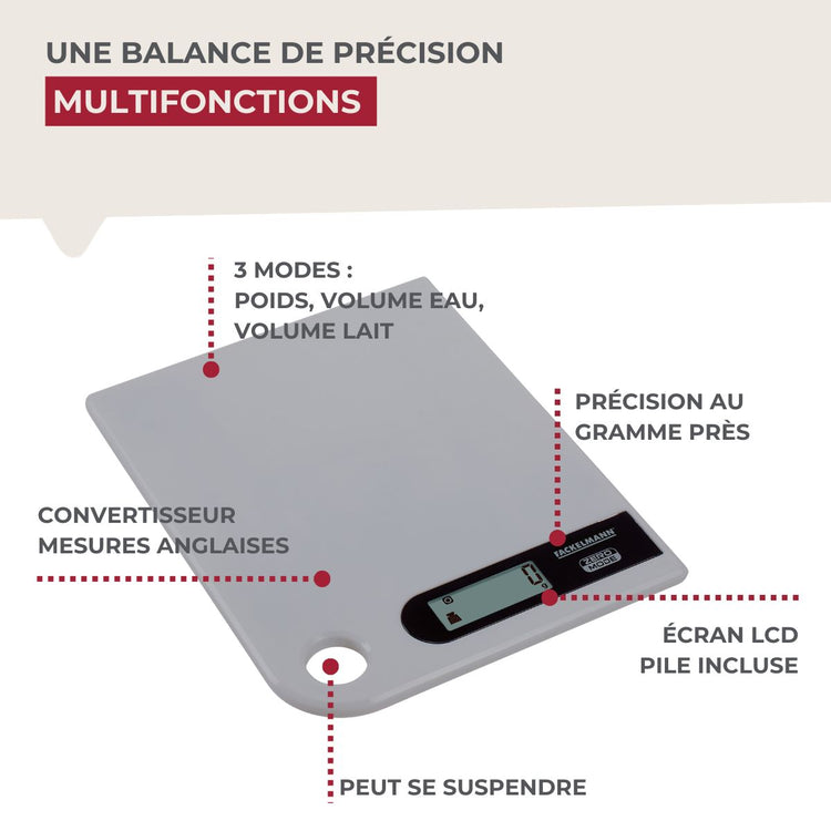 Balance de Cuisine Électronique Grise 5 kg Fackelmann