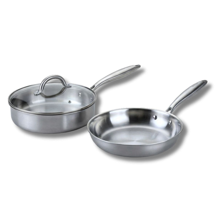 Set de 2 poêles de cuisson 24 cm en inox sans PFAS Fackelmann Vita3