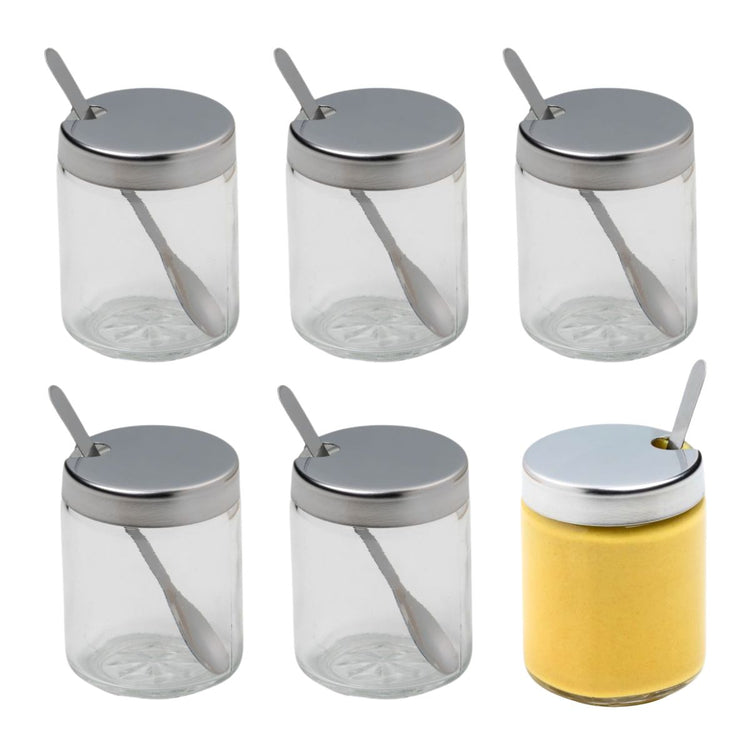 Lot de 6 pots à moutarde avec cuillère Fackelmann