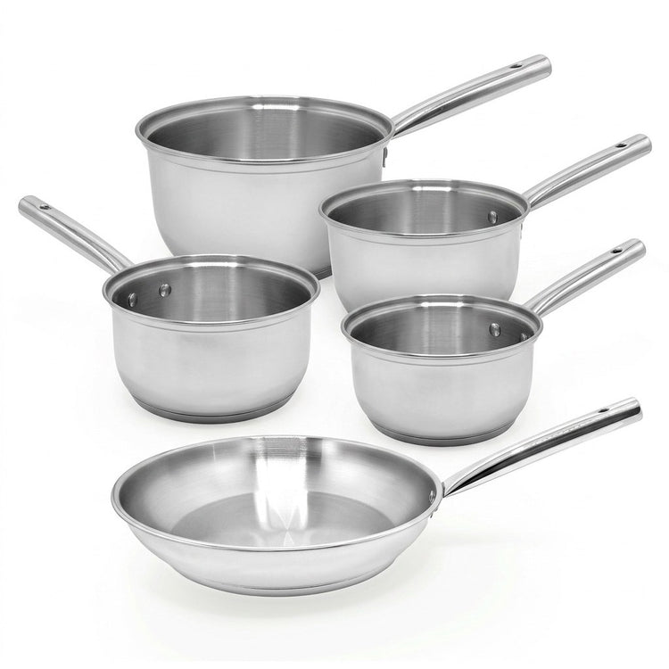 Lot de 4 casseroles 16/18/20/22 cm et 1 poêle en inox 24 cm Fackelmann Rhona