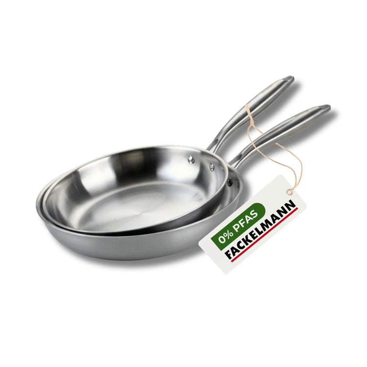 Set de 2 poêles de cuisson 26/28 cm en inox sans PFAS Fackelmann Vita3