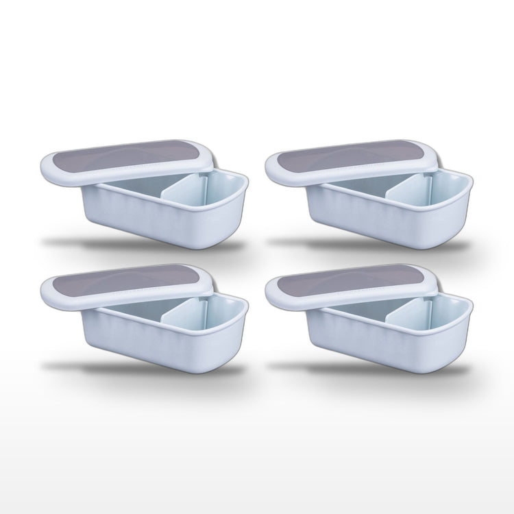 Lot de 4 lunch box compartimentées 1L avec 4 ustensiles de cuisine Fackelmann Storage