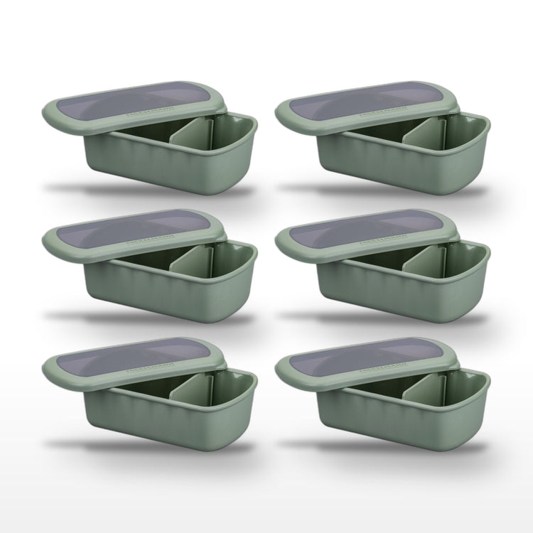 Lot de 6 lunch box 1L avec compartiments Fackelmann Storage