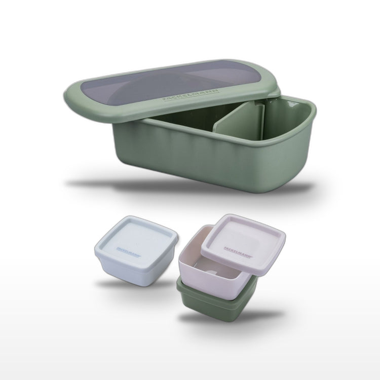 Lot Lunchbox 1L et 3 Boîtes à Sauce Fackelmann Storage