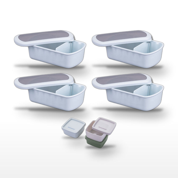 Lot de 4 lunch box 1L avec 3 boîtes à sauce Fackelmann Storage