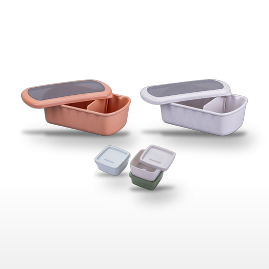 Lot de 2 lunch box 1L avec 3 boites à sauce Fackelmann Storage